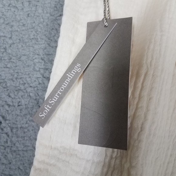 NEW Soft Surroundings Women's 1X Pants Crop Gauze Beach Pull On Casual Ivory - Picture 11 of 16